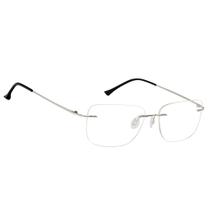 Óculos Armação Para Grau Feminino Titânio 3 Peças Sem Aro Flutuante Discreto Leve Prata 681 - TREMIX