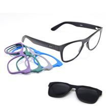 Oculos Armação Troca Frentes P/ Grau Sol ClipOn ref.931 kit2 Oculos Armação Troca Frentes P/ Grau Sol ClipOn ref.931 kit2