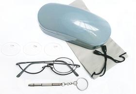 Óculos Auxílio Para Maquiagem Kit Com Lentes E Estojo Cinza