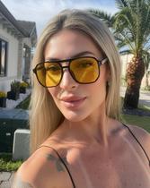 Óculos Aviador Lente Amarela Moda Blogueira Estilo Tendência Óculos Aviador Lente Amarela Moda Blogueira Estilo Tendência