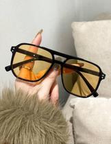 Óculos Aviador Lente Amarela Moda Blogueira Estilo Tendência