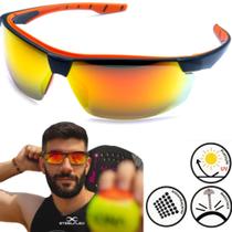 Oculos Beach Tennis Sol Esportivo Uv Ciclismo Corrida Volei Caminhada Trilha Pesca Espelhado - STEELFLEX