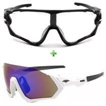 Óculos Bike Ciclismo Esportivo Sol + Noturno Transparente