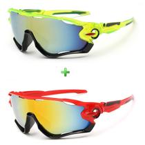 Óculos Bike Ciclismo Lentes Espelhadas Speed Kit 2 Unidades