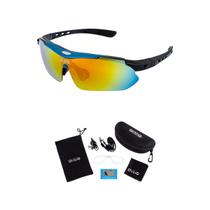 Óculos Bike Ciclismo Mtb 5 lentes para trocar unissex proteção solar UV 400 lente polarizada Kit completo + clip para colocação de grau - Ovisivo