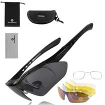Óculos Bike Ciclismo Rockbros Preto Polarizado 5 Lentes Uv Óculos Bike Ciclismo Rockbros Preto Polarizado 5 Lentes Uv