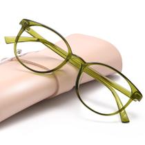 Óculos bloqueadores de luz azul com armações redondas transparentes