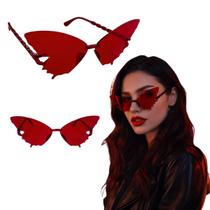 Óculos Borboleta Vermelho Festa Fantasia Colorido Acessório
