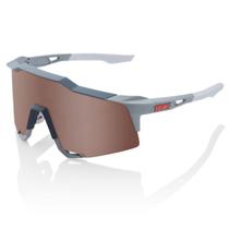 Óculos Ciclismo 100% Speedcraft Soft Tact Stone Grey Hiper Crimson Silver Mirror Lens