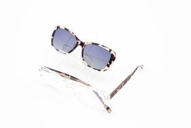 Óculos Clip-On Feminino Oval Retro Com lente Solar Polarizada e Lente Transparente Anti luz Azul
