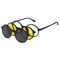 Óculos Clipon Armação Para Grau E Sol Redondo Masculino 2280