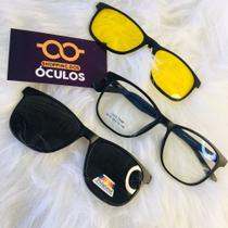 Óculos Clipon de acetato 3 em 1