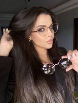 Óculos Clipon Sol Armação Feminina Grau Metal 2 em 1 Round Paris Óculos Sunrise