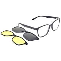 Oculos ClipOn Solar Lente Amarela P/ Noite Armação Smart 954