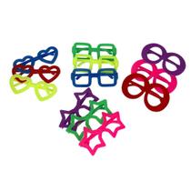 Óculos Colorido S/ Lente Carnaval Fantasia Festa Kit Com 10 - CRB
