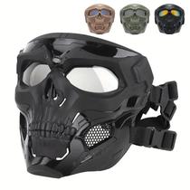 Óculos Coloridos À Prova De Vento Com Máscara De Caveira De Rosto Inteiro Para Halloween E Cosplay