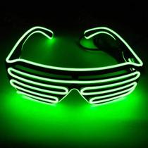 Óculos Com Iluminação De Neon Led Verde 1u - Acessório Resistente E Com Design Moderno De Grade