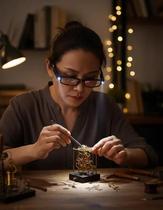 Óculos Com Led e Lupa Grau +2.00 Reparos Leitura