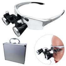 Óculos Com Lupa e Iluminação Para Dentistas e Relojoeiros Com Maleta de Acessórios - 57350 - Jiaxi