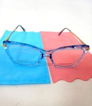 Oculos Cristal Gatinho Para Descanso E Leitura Azul - Dinka