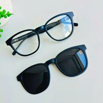 Óculos de 2 em 1 Clip On Acetato Quadrado Cinza Duo