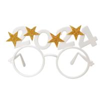 Óculos De Ano Novo 2024 De Estrela Em Glitter Dourada Un
