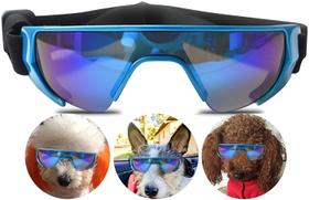 Óculos de cachorro URBEST, Proteção ocular (nova versão) Óculos de sol impermeável Proteção UV à prova de vento para cães médios pequenos (azul)