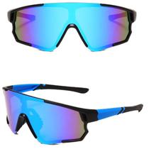 Óculos De Ciclismo Mtb Estrada Esporte 3 Lentes Azul/Espelhada Azul - Elax