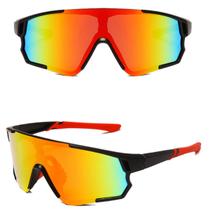 Óculos De Ciclismo Mtb Estrada Esporte 3 Lentes Preto/Espelhada Vermelho