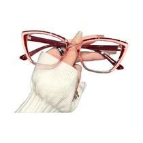 Óculos De Computador Femininos Retro Com Lentes Transparentes Em Bloco De Cores, Bloqueadores De Luz