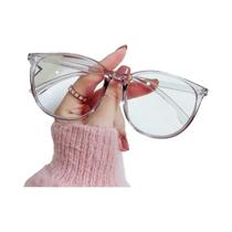Óculos De Computador Unissex Transparentes Com Bloqueio De Luz Azul, Armação Redonda, Lentes Ópticas