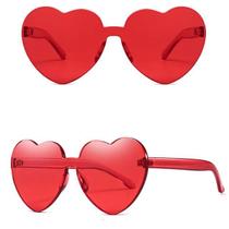 Óculos De Coração Adulto Transparente Proteção 400 Uv