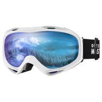 Óculos de esqui OTG OutdoorMaster com armação branca e lente azul