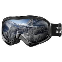 Óculos de esqui OutdoorMaster OTG 100% de proteção UV pretos