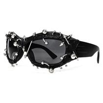 Óculos de festa Punk Spiked com lentes Dark Fashion