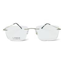 Óculos De Grau Armação Metal Titanium Sem Aro Flutuante Balgrif Leve Retangular 8805 - BLUMMAR