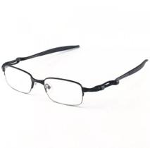 Óculos De Grau Armação Mola Descanso Preto Lupa Vilão Metal
