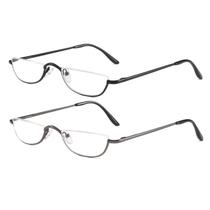 Óculos de Grau DBEFTLI Meio Aro 2 Pares +2.5 Lentes Óculos de Grau DBEFTLI Meio Aro 2 Pares +2.5 Lentes