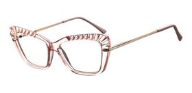 Óculos de Grau Feminino rosa acetato tendencia gatinho D3