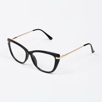 Óculos De Grau Gatinho Garra Cor Preto/Dourado - Kievbird