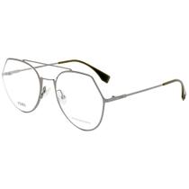 Óculos de Grau Geometrico Fendi FF0329 KJ1 Prata Óculos de Grau Geometrico Fendi FF0329 KJ1 Prata