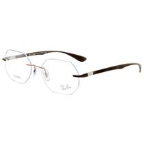 Óculos de Grau Geométrico Ray-Ban RB8765 Marrom Claro 1131 Óculos de Grau Geométrico Ray-Ban RB8765 Marrom Claro 1131
