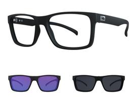 Óculos de Grau HB 0339 Matte Black Gray Multi Blue Óculos de Grau HB 0339 Matte Black Gray Multi Blue