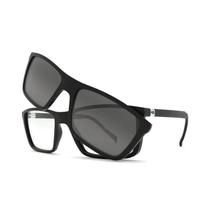 Óculos De Grau Hb 0379 Switch Clip On Matte Black Polar Gray