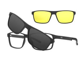 Óculos De Grau HB Clip On Swithc 0538 Matte Black Gray Night Driv Óculos De Grau HB Clip On Swithc 0538 Matte Black Gray Night Driv