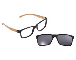 Óculos De Grau Hb Switch Clip On Matte Black Wood Polarized