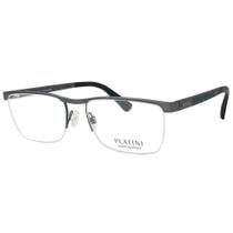 Óculos de grau Meio Aro Platini P91177 F975 Cinza