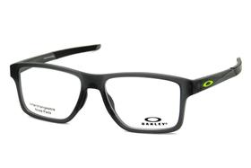 Óculos de grau Oakley OX8143 0254 Chamfer Squared - Satin Grey Smoke / Demo Lens Óculos de grau Oakley OX8143 0254 Chamfer Squared - Satin Grey Smoke / Demo Lens