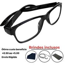 Óculos De Grau Para Leitura Descanso Unissex + Cordão e Capinha - Graus 0.50 até 5.00