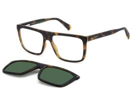 Óculos De Grau Polaroid Clip On Havana Polarizado PLD 6230/CS N9P-56